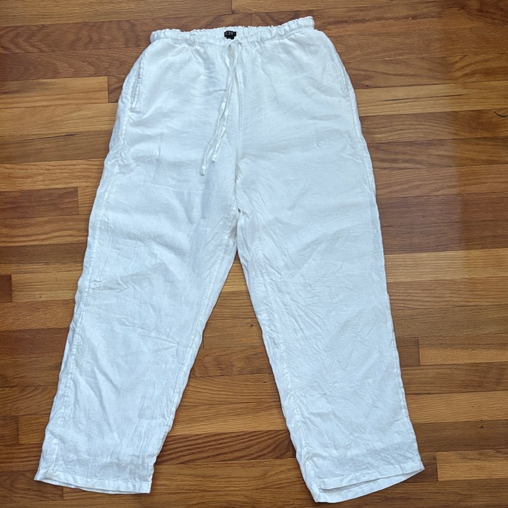 J. Crew White Linen Pants